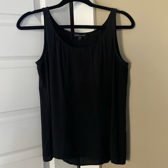 Eileen Fisher 100% silk black top - Picture 1 of 6